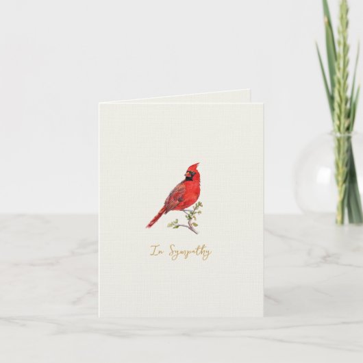 Carte De Remerciements Elegant watercolor Cardinal bird Sympathy card (Devant)