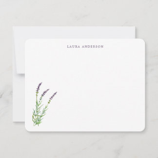 Carte De Remerciements Elegant Watercolor Lavender personalized 