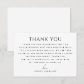 Carte De Remerciements Elegant Wedding | Black & White Minimalist Classic (Devant / Derrière)