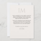 Carte De Remerciements Elegant Wedding Photo Card With Message (Dos)