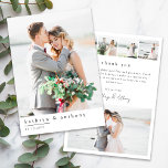 Carte De Remerciements Elegant Wedding Thank You Card with Photos<br><div class="desc">Share your favorite photos from your wedding day with friends and family with this modern, minimalist multi-photo thank you card. It's easy to edit and includes a thank you message that you can keep or change to your own words. All products are created by Zazzle and shipped to your door...</div>