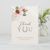 Carte De Remerciements Elegant Western Cowboy Floral Crest Script (Debout devant)