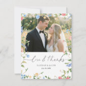Carte De Remerciements Elegant Wildflower Wedding (Devant)