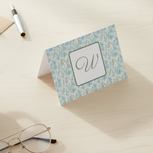 Carte De Remerciements Elegant Winter Monogram