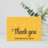 Carte De Remerciements Elegant Yellow Script Mathematics Graduation (Debout devant)