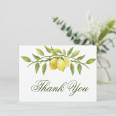 Carte De Remerciements Elégante aquarelle aux citrons (Debout devant)