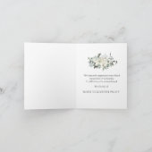 Carte De Remerciements Elégante aquarelle blanc Floral funéraire (Intérieur)