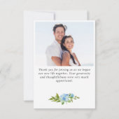 Carte De Remerciements Elégante aquarelle bleu Hydrangea 2 photo (Dos)