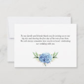 Carte De Remerciements Elégante aquarelle bleu Hydrangée Florale (Dos)