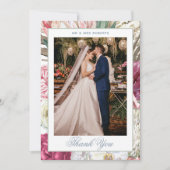 Carte De Remerciements Elégante aquarelle Boho Floral Mariage (Devant)