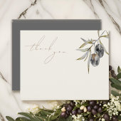 Carte De Remerciements Elégante aquarelle Branche d'olive