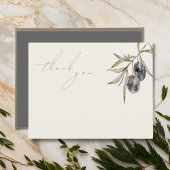 Carte De Remerciements Elégante aquarelle Branche d'olive