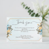 Carte De Remerciements Elégante aquarelle florale moderne Mariage de verd (Debout devant)