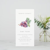 Carte De Remerciements Elégante aquarelle Grape Foliage Mariage Invitatio (Debout devant)