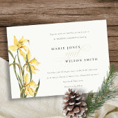 Carte De Remerciements Elégante aquarelle Jaune Daffodil Mariage Invitati