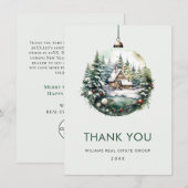 Carte De Remerciements Elégante aquarelle Noël (Devant / Derrière)