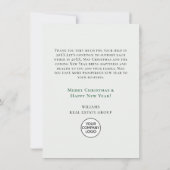 Carte De Remerciements Elégante aquarelle Noël (Dos)