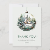 Carte De Remerciements Elégante aquarelle Noël (Devant)