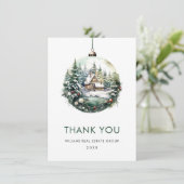 Carte De Remerciements Elégante aquarelle Noël (Debout devant)