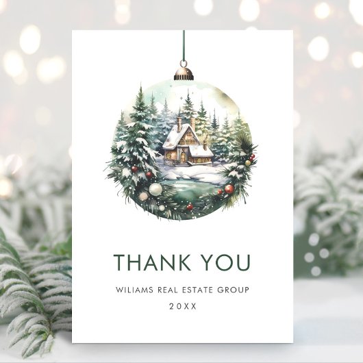 Carte De Remerciements Elégante aquarelle Noël