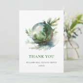 Carte De Remerciements Elégante aquarelle Noël (Debout devant)