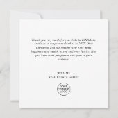 Carte De Remerciements Elégante aquarelle Noël d'entreprise (Dos)