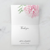 Carte De Remerciements Elégante aquarelle rose Peony (Intérieur)