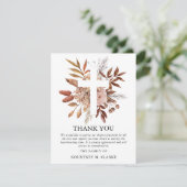 Carte De Remerciements Élégante Automne Fleur d'Automne Saint Croix Funér (Debout devant)