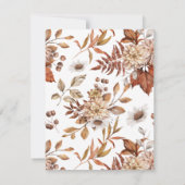 Carte De Remerciements Élégante Automne Fleur d'Automne Saint Croix Funér (Dos)