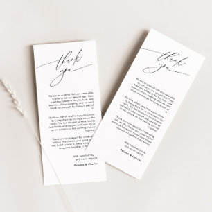 Carte de remerciements Élégante Avec Police De Cal