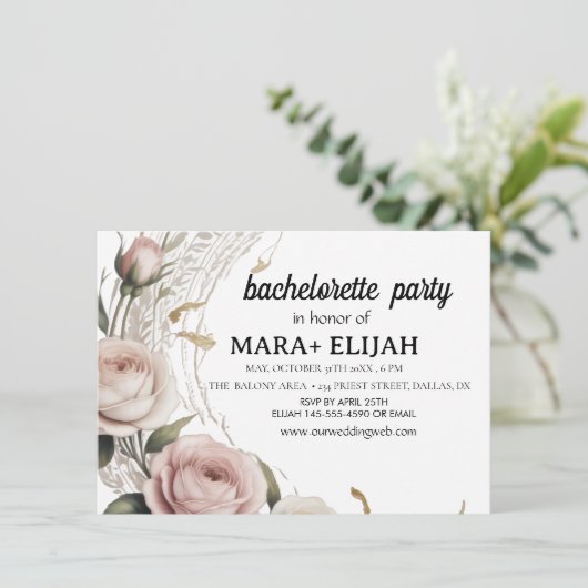 Carte De Remerciements Élégante Bachelorette (Debout devant)