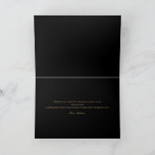 Carte De Remerciements Elégante Black Gold Agate Anniversaire (Intérieur)
