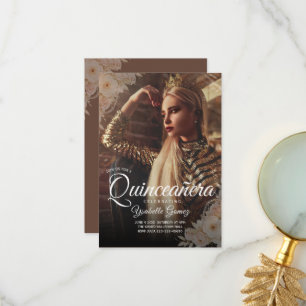 Carte De Remerciements Élégante boîte de faveur de Quinceañera de photo s