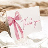 Carte De Remerciements Élégante Bow rose moderne Elle noue le noeud