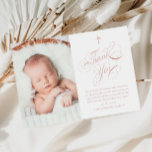 Carte De Remerciements Élégante calligraphie Filles roses Photo Baptême<br><div class="desc">Élégante Calligraphie Filles Roses Photo Baptême Carte de remerciements. Cliquez sur le bouton Personnaliser pour customiser cette conception avec vos détails. Pour modifier les couleurs et les polices,  choisissez de modifier cette conception pour ouvrir d'autres options de personnalisation.</div>