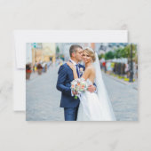 Carte De Remerciements Élégante calligraphie Mariage Photo Dusty Blue (Dos)