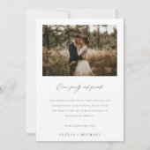 Carte De Remerciements Élégante calligraphie Mariage photo rustique (Dos)