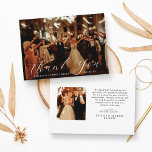 Carte De Remerciements Élégante calligraphie photo de mariage personnalis<br><div class="desc">Remerciez avec style ces cartes de remerciement mariages élégantes et très tendance. Le design est facile à personnaliser avec votre propre texte de remerciement spécial et une photo de votre choix et vos invités seront ravis quand ils recevront ces fabuleuses cartes de remerciement.</div>