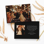 Carte De Remerciements Élégante calligraphie photo de mariage personnalis<br><div class="desc">Remerciez avec style ces cartes de remerciement mariages élégantes et très tendance. Le design est facile à personnaliser avec votre propre texte de remerciement spécial et une photo de votre choix et vos invités seront ravis quand ils recevront ces fabuleuses cartes de remerciement.</div>