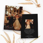 Carte De Remerciements Élégante calligraphie photo de mariage personnalis<br><div class="desc">Remerciez avec style ces cartes de remerciement mariages élégantes et très tendance. Le design est facile à personnaliser avec votre propre texte de remerciement spécial et une photo de votre choix et vos invités seront ravis quand ils recevront ces fabuleuses cartes de remerciement.</div>
