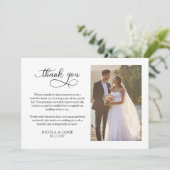 Carte De Remerciements Élégante Calligraphie Simple Moderne 2x Photo de M (Debout devant)