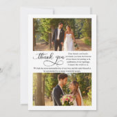 Carte De Remerciements Élégante calligraphie Simple moderne 3 Mariage Pho (Dos)