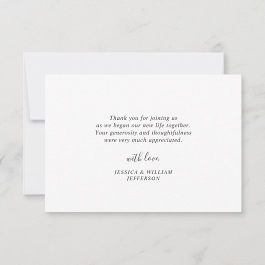 Carte De Remerciements Elégante couleur rouge poinsettie hiver verdure Aq (Dos)