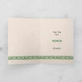 Carte De Remerciements Elégante dentelle baroque sur vert (Intérieur)