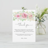 Carte De Remerciements Elégante douche de mariée rose (Debout devant)