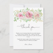 Carte De Remerciements Elégante douche de mariée rose (Devant)