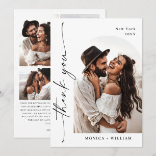 Carte De Remerciements Élégante écriture minimaliste Mariage 5 photo