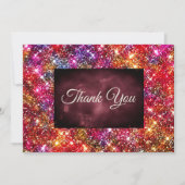 Carte De Remerciements Élégante fausse Parties scintillant colorée (Devant)