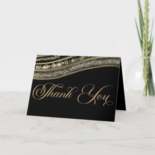 Carte De Remerciements Élégante fête d'anniversaire de mariage en agate n (Devant)