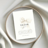 Carte De Remerciements Élégante Fête des mariées chic blanche chic